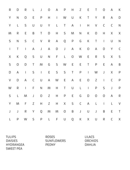 Botanical Bliss: A Floral Word Search Adventure