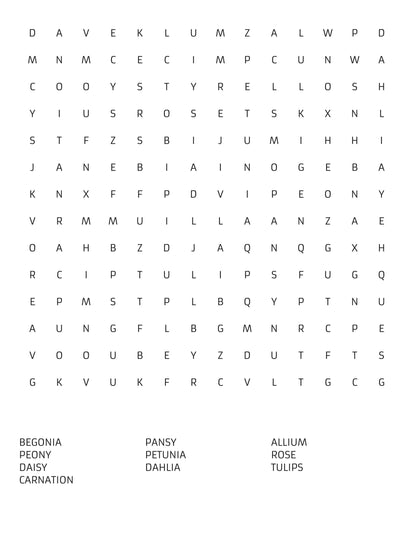 Botanical Bliss: A Floral Word Search Adventure