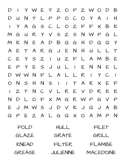 Savor Word Search: A Culinary Quest