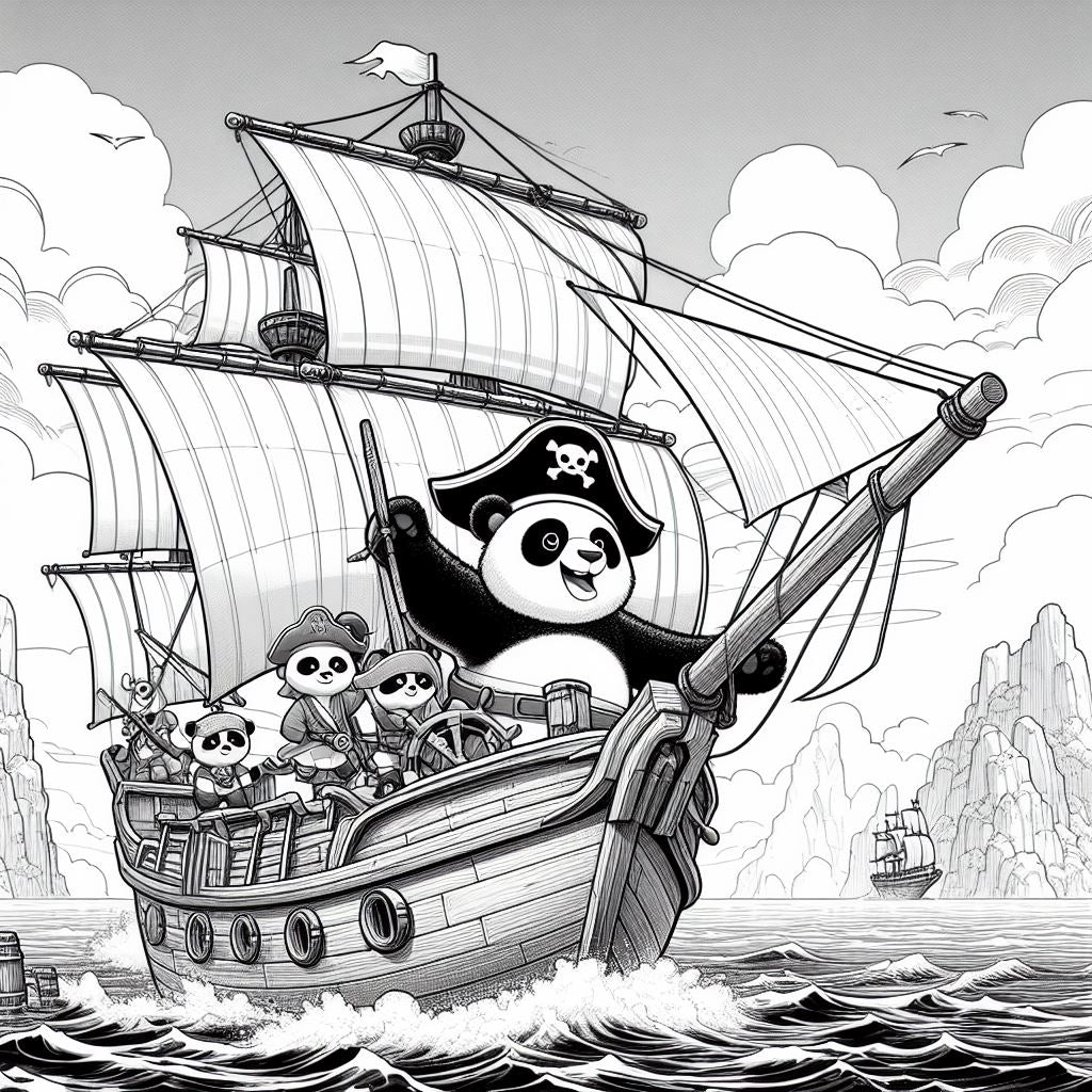 Panda's Pirate Quest Coloring & Activity Book