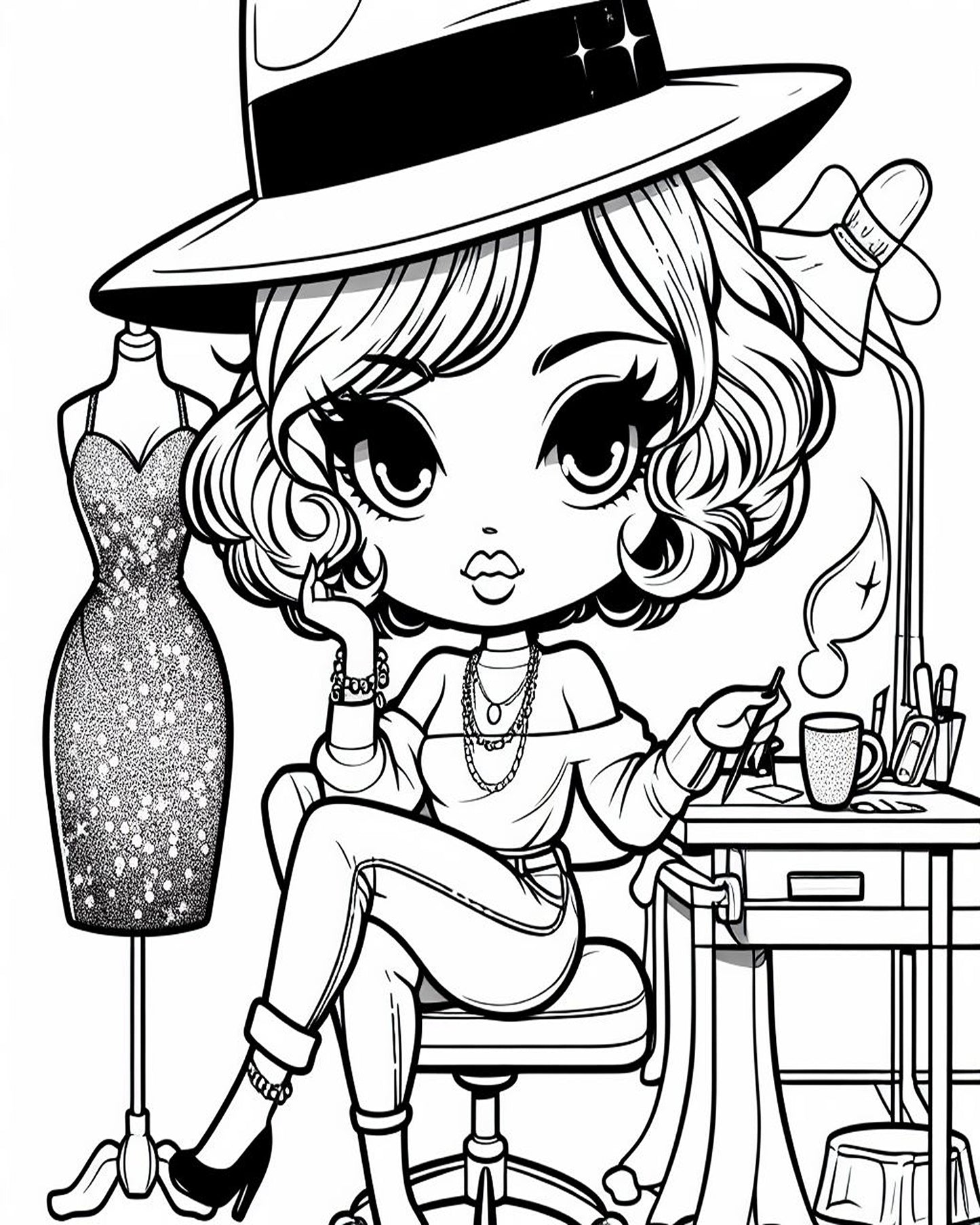 Fashion Designer II Coloring Sheet