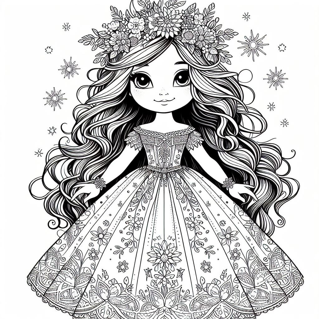 Enchanted Princesses Coloring Book