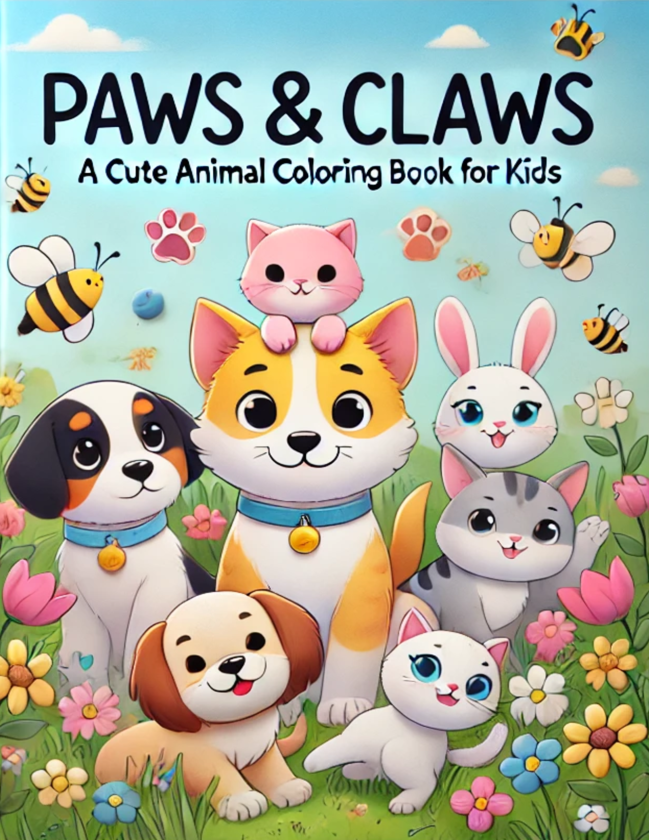 Paws & Claws: A Cute Animal Coloring Book